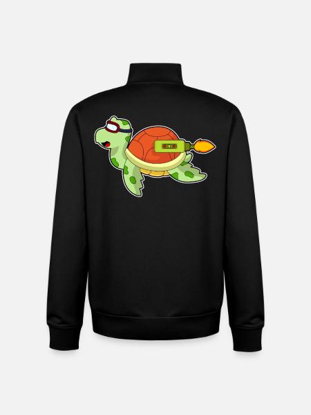 Turtle Rocket - Unisex Organic Zip Sweatshirt by Stanley/Stella - black