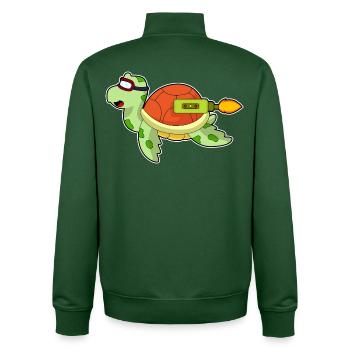 Fusée de tortue - Sweat zippé unisexe en coton bio Stanley/Stella - vert bouteille - Dos - AI Model Male 185 dark (185cm)