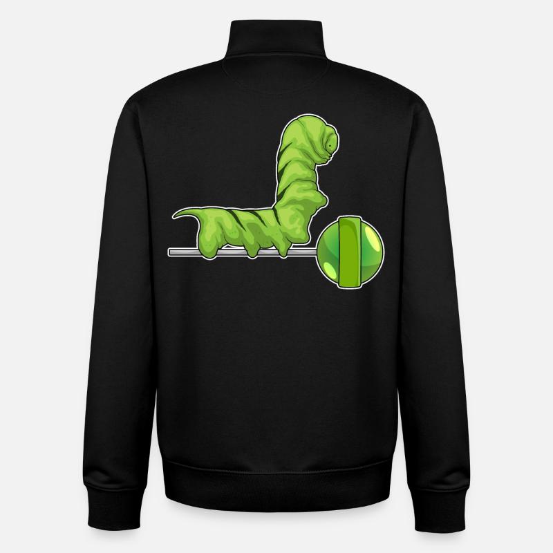 Caterpillar lollipop - Unisex Organic Zip Sweatshirt by Stanley/Stella - black