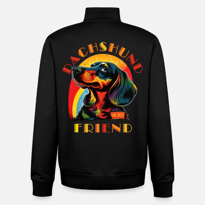 Teckel Le meilleur ami - Sweat zippé unisexe en coton bio Stanley/Stella - noir