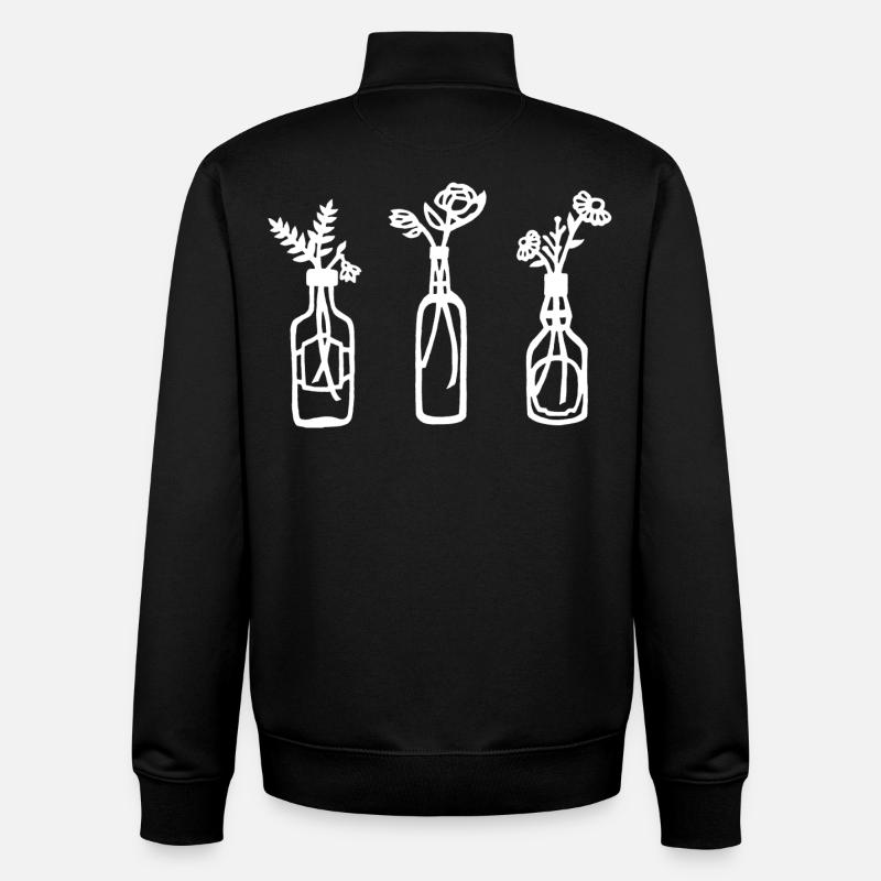 La nature en bouteille (blanc) - Sweat zippé unisexe en coton bio Stanley/Stella - noir