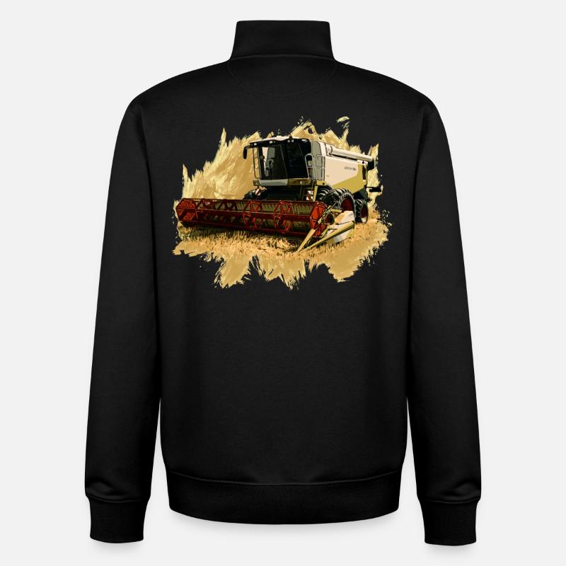 Moissonneuse-batteuse Lexion 550 - Sweat zippé unisexe en coton bio Stanley/Stella - noir