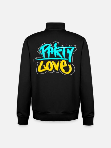 Party Love Graffiti Print - Unisex Organic Zip Sweatshirt by Stanley/Stella - black
