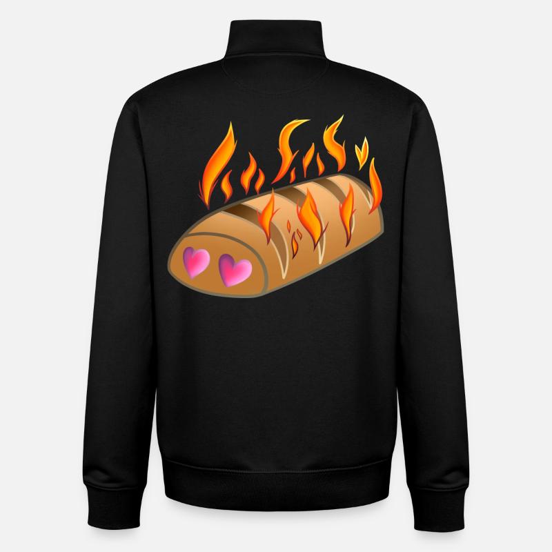 L'amour d'une brioche chaude ! Par Pousse2Bambou ! - Sweat zippé unisexe en coton bio Stanley/Stella - noir