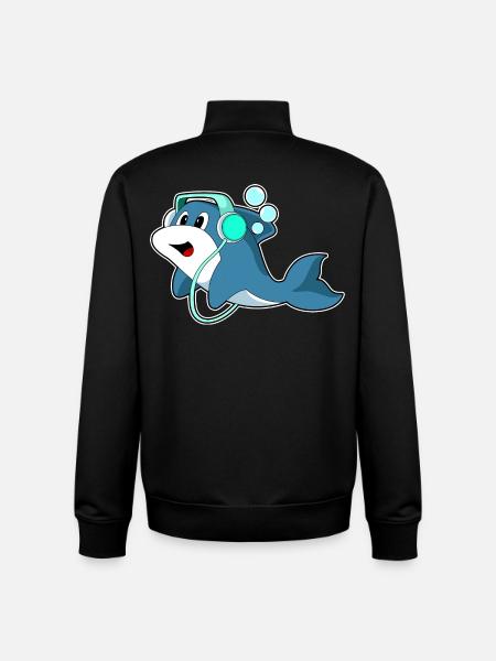 Delfin Headphone Music - Unisex Organic Zip Sweatshirt by Stanley/Stella - black