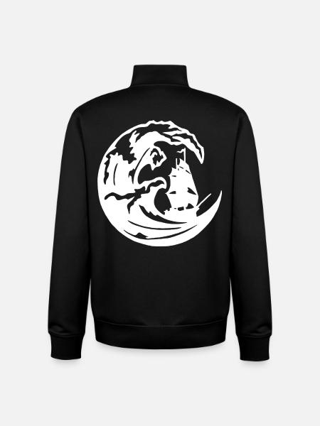 The Great White Wave - Unisex Organic Zip Sweatshirt by Stanley/Stella - black
