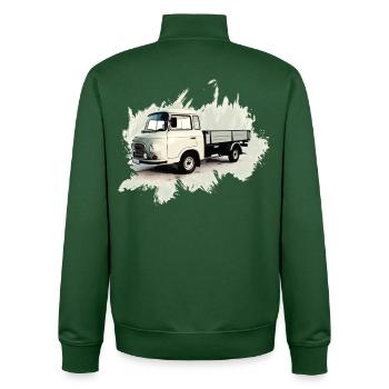 Camion à plateau BARKAS B1000 - Sweat zippé unisexe en coton bio Stanley/Stella - vert bouteille - Dos - AI Model Male 185 dark (185cm)