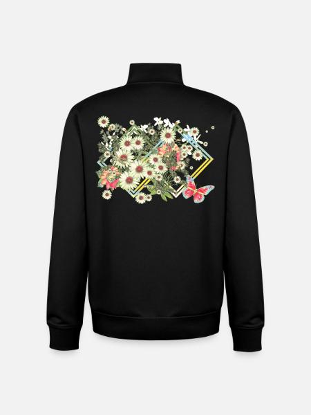 Fleurs Fleurs - Sweat zippé unisexe en coton bio Stanley/Stella - noir