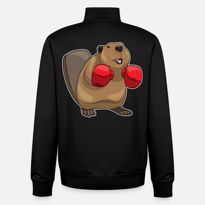 Biber Boxer Boxhandschuhe Boxen - Unisex Organic Zip Sweatshirt von Stanley/Stella - Schwarz