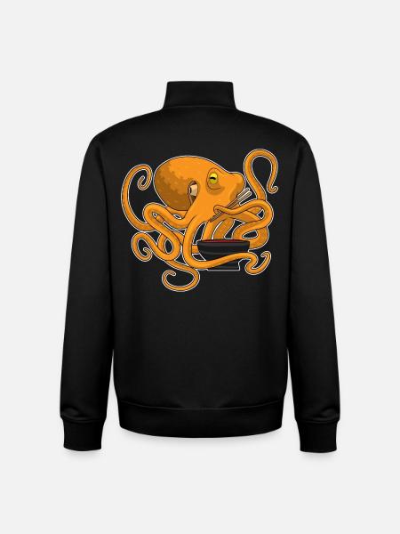 Krake Koch Ramen Kochen - Unisex Organic Zip Sweatshirt von Stanley/Stella - Schwarz