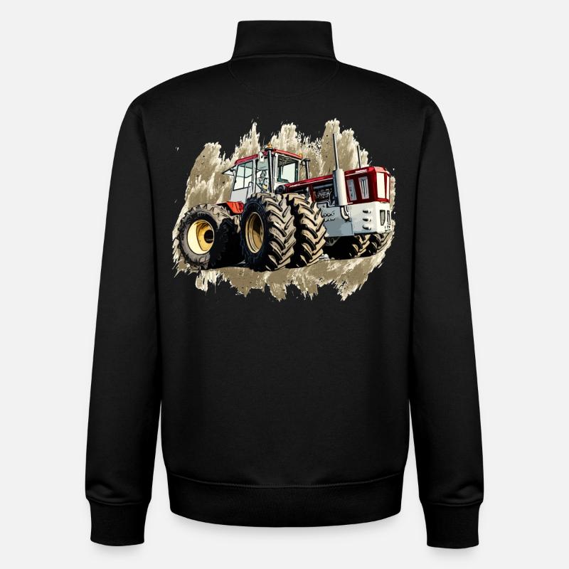 Tracteur Géant - Sweat zippé unisexe en coton bio Stanley/Stella - noir