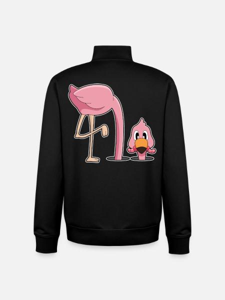 Funny flamingo - Unisex Organic Zip Sweatshirt by Stanley/Stella - black