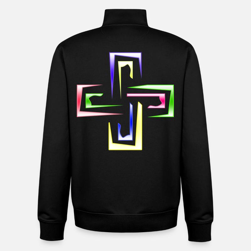 Neon Prism Frames Abstract Logo - Unisex Organic Zip Sweatshirt by Stanley/Stella - black