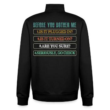 Information Technology Tech Technical Support - Unisex Organic Zip Sweatshirt by Stanley/Stella - black - Back - AI Model Male 185 light (185cm)