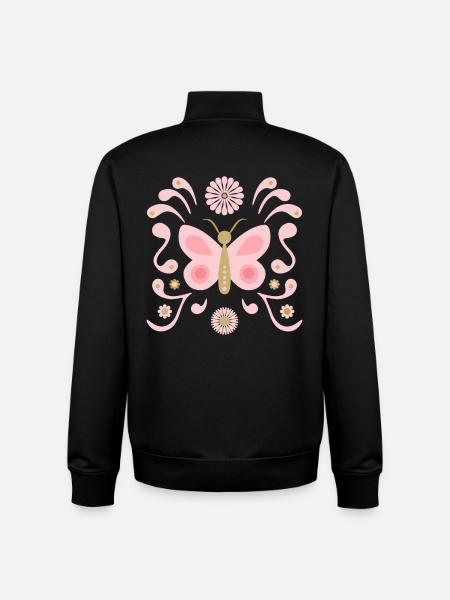 boho butterfly l pink and gold - Unisex Organic Zip Sweatshirt by Stanley/Stella - black