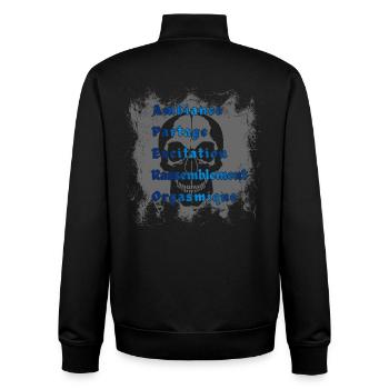 T-Shirt APERO Metal Festival - Unisex Organic Zip Sweatshirt by Stanley/Stella - black - Back - AI Model Male 185 light (185cm)