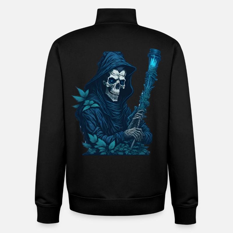 Sensenmann mit Gras Pfeife - Unisex Organic Zip Sweatshirt von Stanley/Stella - Schwarz