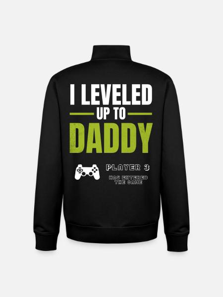 Level Up Daddy – Gamer Väter Design - Unisex Organic Zip Sweatshirt by Stanley/Stella - black