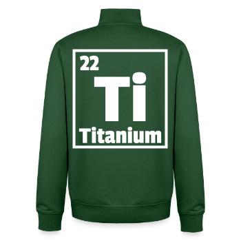Titanium Ti Periodic Table of Elements - Unisex Organic Zip Sweatshirt von Stanley/Stella - Flaschengrün - Hinten - AI Model Male 185 dark (185cm)