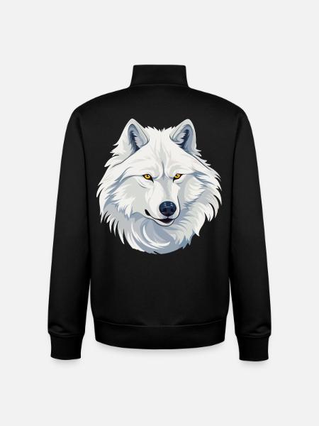 White Wolf - Unisex Organic Zip Sweatshirt by Stanley/Stella - black