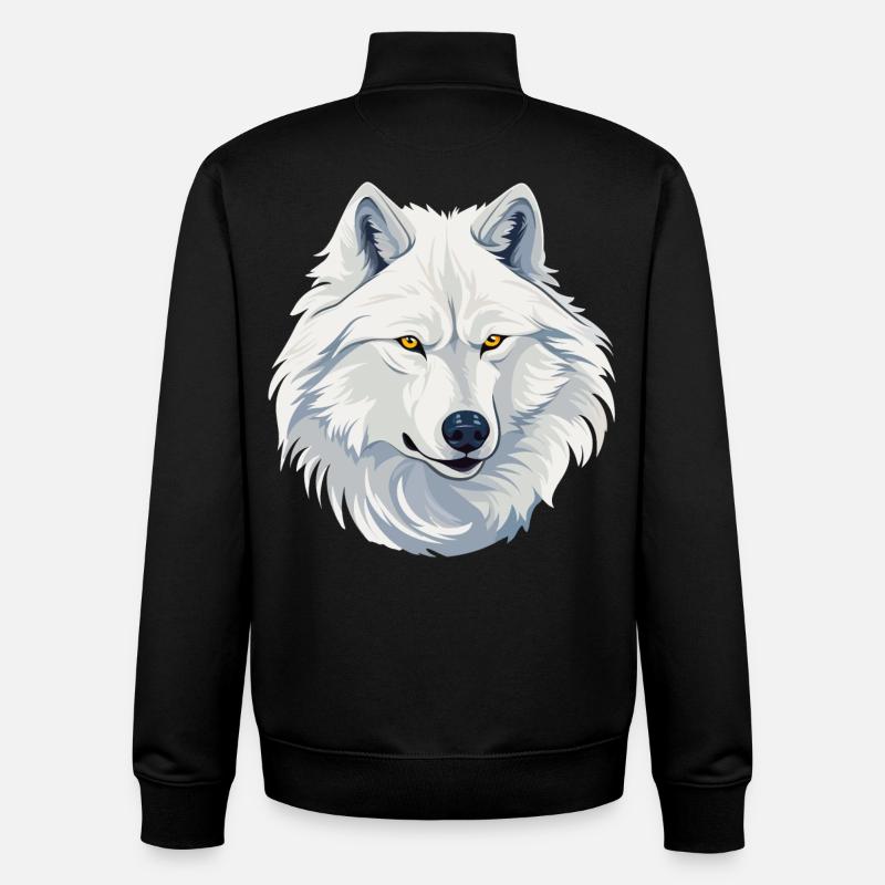 White Wolf - Unisex Organic Zip Sweatshirt by Stanley/Stella - black