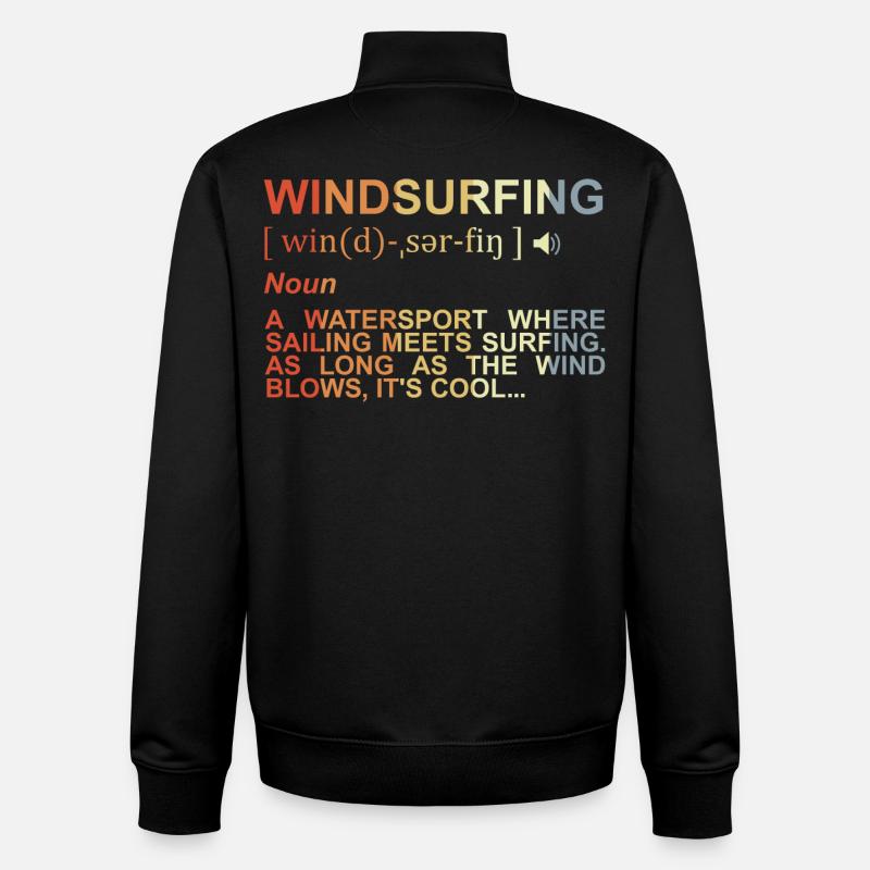 Signification de la planche à voile - Sweat zippé unisexe en coton bio Stanley/Stella - noir
