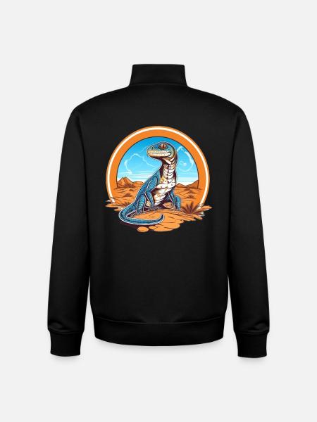 Lizard in Desert Landscape Design - Unisex Organic Zip Sweatshirt by Stanley/Stella - black
