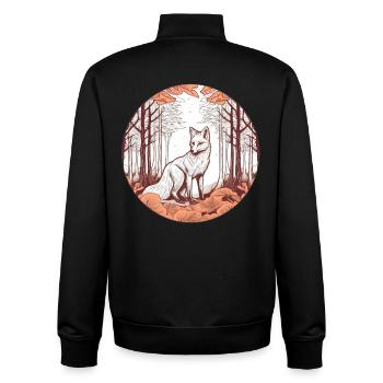 Renard en automne Illustration de forêt - Sweat zippé unisexe en coton bio Stanley/Stella - noir - Dos - AI Model Male 185 light (185cm)