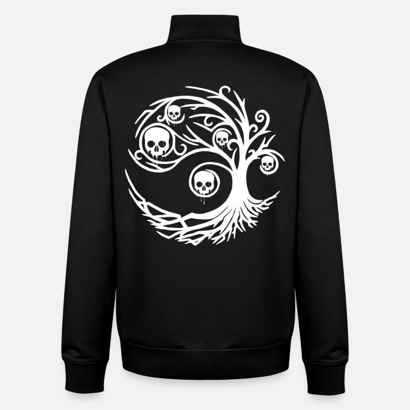 Arbre aux crânes - Sweat zippé unisexe en coton bio Stanley/Stella - noir
