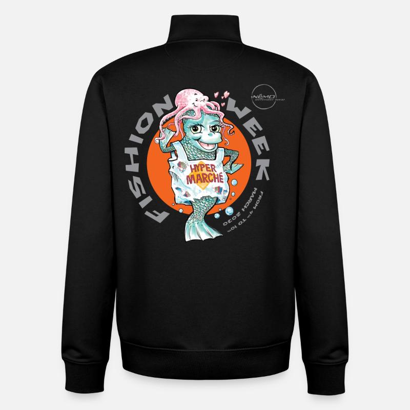 Fishion Week by .Némo - Sweat zippé unisexe en coton bio Stanley/Stella - noir