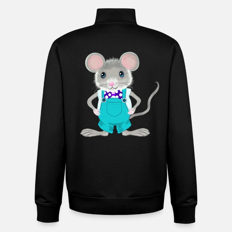 Cute and elegant little mouse - Unisex Organic Zip Sweatshirt by Stanley/Stella - black