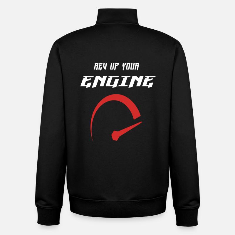 Rev up your engine - Unisex Organic Zip Sweatshirt by Stanley/Stella - black
