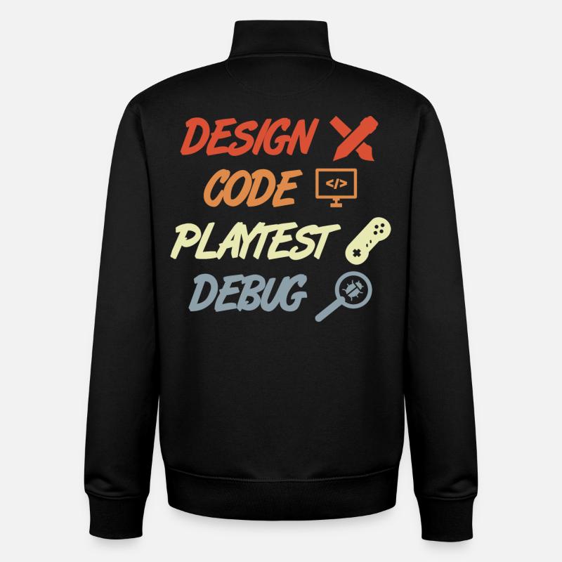 Game Development Process - Unisex Organic Zip Sweatshirt by Stanley/Stella - black