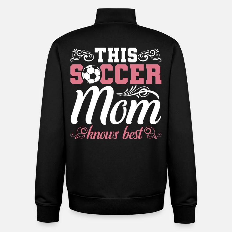 Maman de soccer - Sweat zippé unisexe en coton bio Stanley/Stella - noir