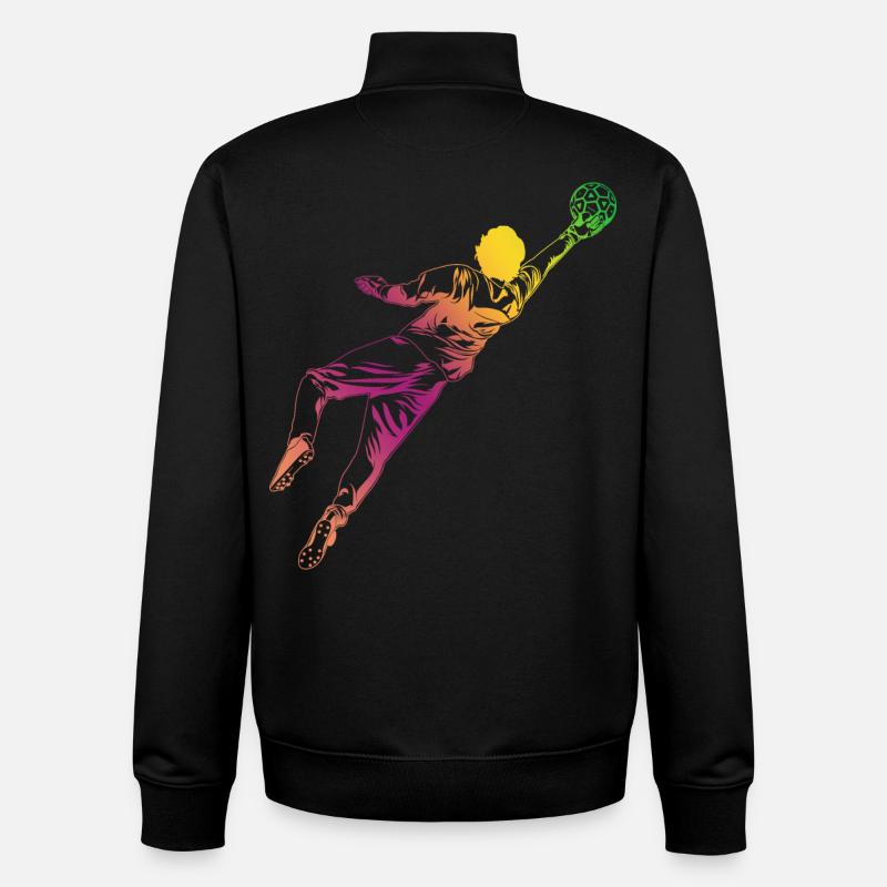 Croquis du gardien de but - Sweat zippé unisexe en coton bio Stanley/Stella - noir