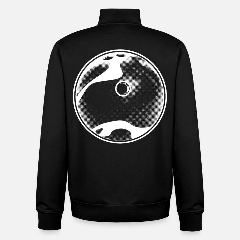 Boule de bowling - Sweat zippé unisexe en coton bio Stanley/Stella - noir