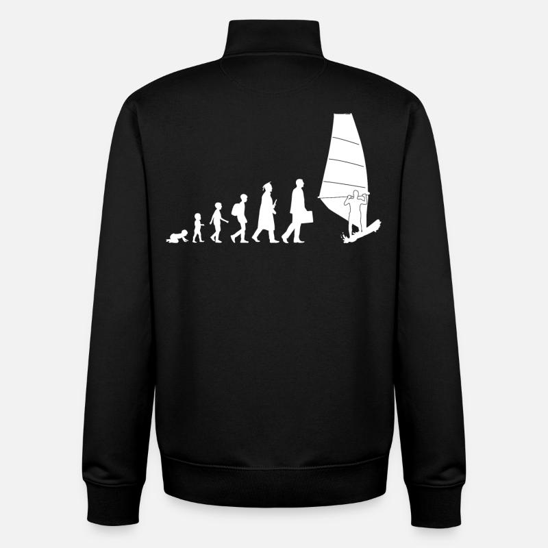 Windsurfing Evolution - Unisex Organic Zip Sweatshirt by Stanley/Stella - black