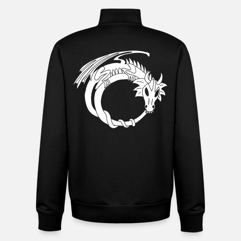 L'anneau du dragon blanc - Sweat zippé unisexe en coton bio Stanley/Stella - noir