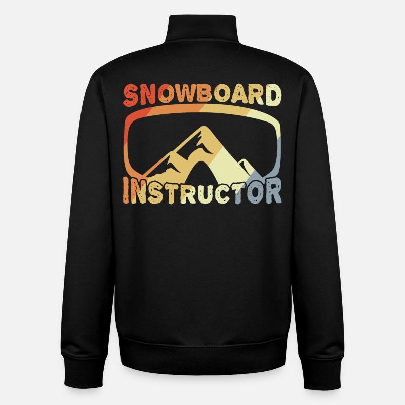 Moniteur de snowboard - Sweat zippé unisexe en coton bio Stanley/Stella - noir