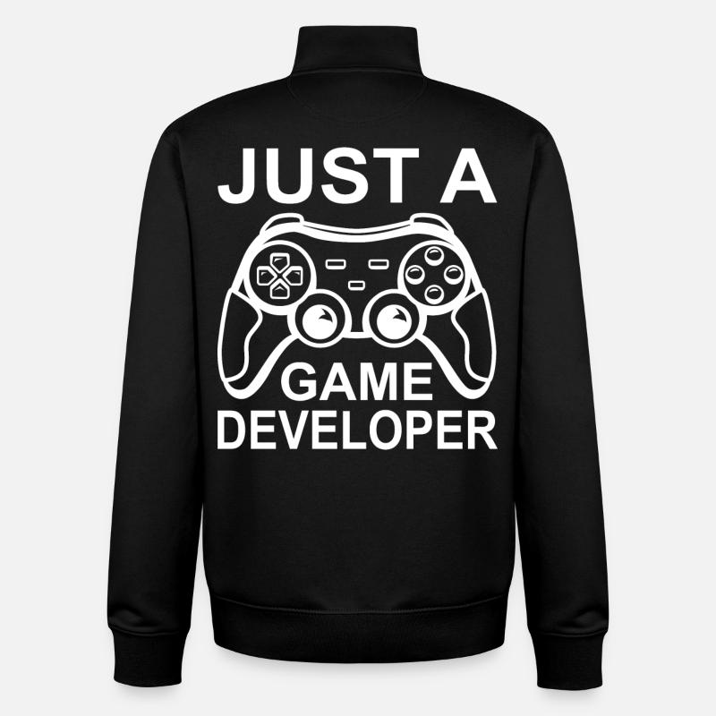 Funny game developer - Unisex Organic Zip Sweatshirt by Stanley/Stella - black
