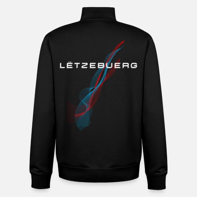 Drapeau du Luxembourg, fierté luxembourgeoise - Sweat zippé unisexe en coton bio Stanley/Stella - noir
