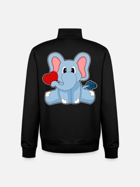 Elephant Heart - Unisex Organic Zip Sweatshirt by Stanley/Stella - black