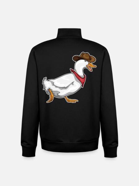 Duck Cowboy Cowboy Hat - Unisex Organic Zip Sweatshirt by Stanley/Stella - black