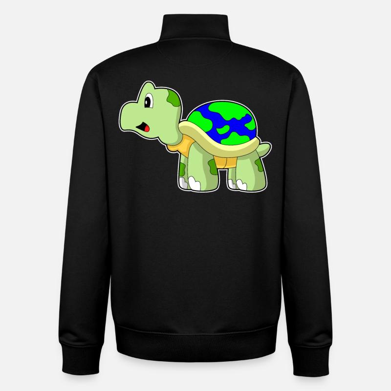 Terre Tortue - Sweat zippé unisexe en coton bio Stanley/Stella - noir