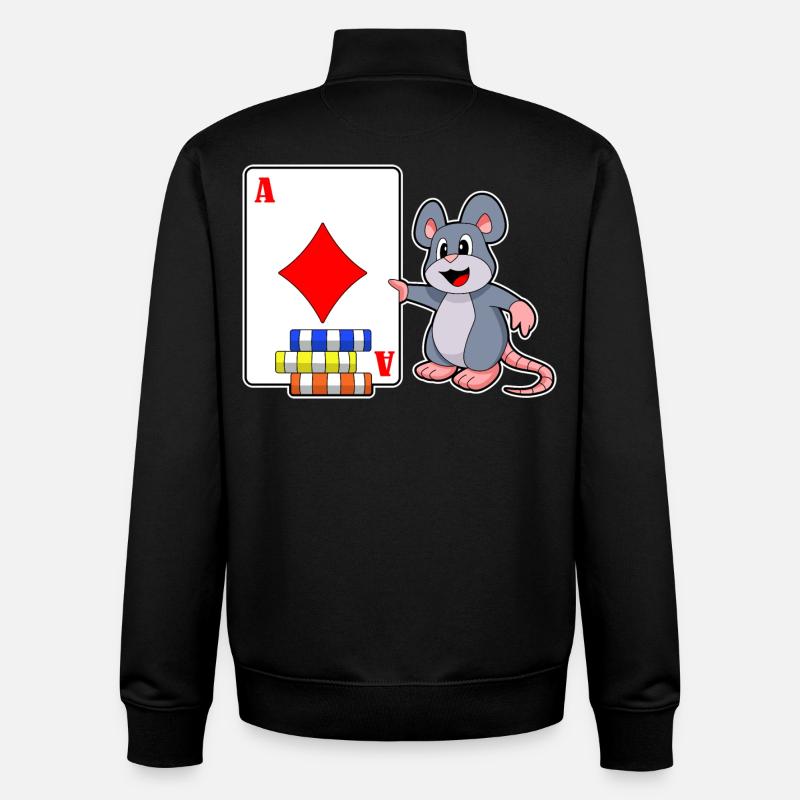 Maus Poker Pokerkarten Pokerchips - Unisex Organic Zip Sweatshirt von Stanley/Stella - Schwarz