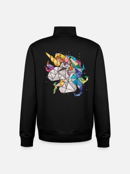 Einhorn Rainbow Chibi Kind - Unisex Organic Zip Sweatshirt von Stanley/Stella - Schwarz