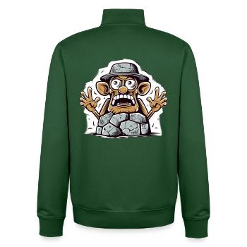 Comicischer Steinbrecher Cartoon - Unisex Organic Zip Sweatshirt von Stanley/Stella - Flaschengrün - Hinten - AI Model Male 185 dark (185cm)