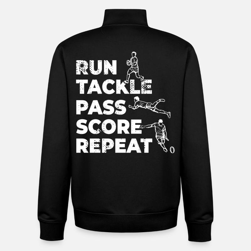 Horaire des joueurs de rugby - Sweat zippé unisexe en coton bio Stanley/Stella - noir