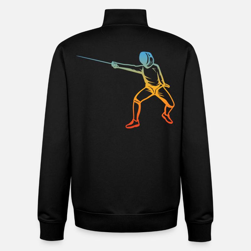 Fechter Zeichnung - Unisex Organic Zip Sweatshirt von Stanley/Stella - Schwarz