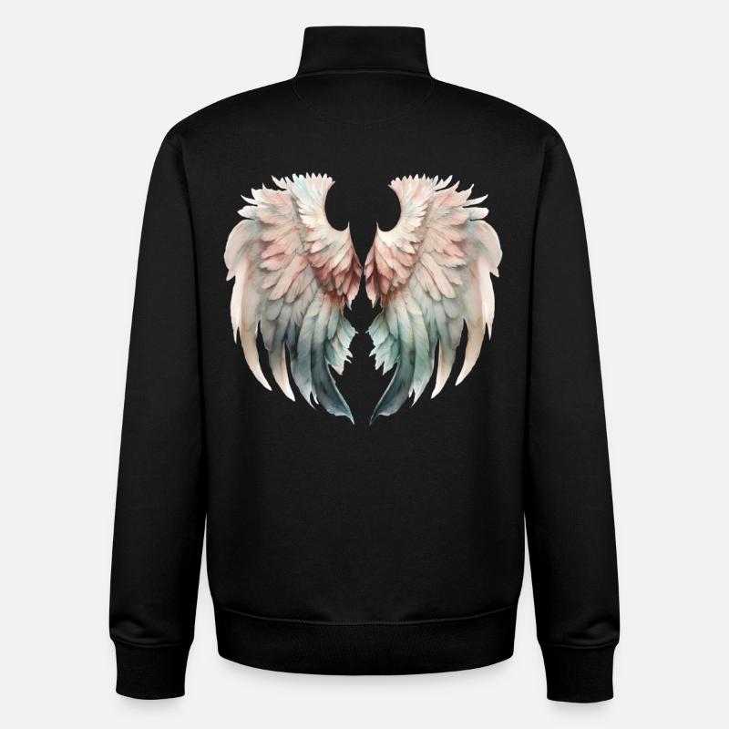 Pastel Wings Sweet Flight - Unisex Organic Zip Sweatshirt by Stanley/Stella - black